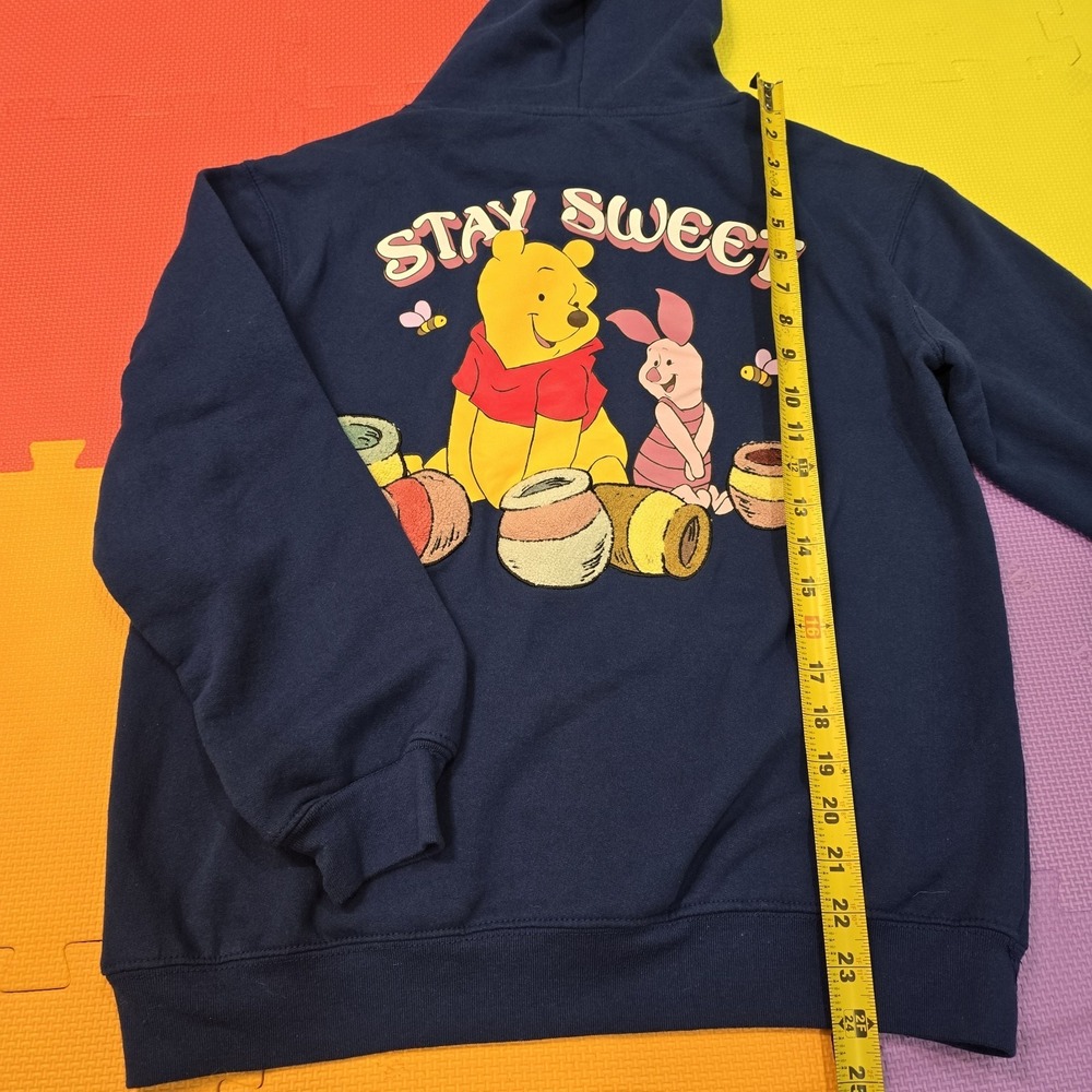 Disney Winnie the Pooh "Stay Sweet" Hoodie Navy Blue Kids Size M (8-10) Fleece - Picture 2 of 7